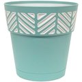 Marshall Pottery Marshall Pottery 7009023 9.85 x 10 in. Deroma Mosaic Resin Mosaic Planter; Teal 7009023